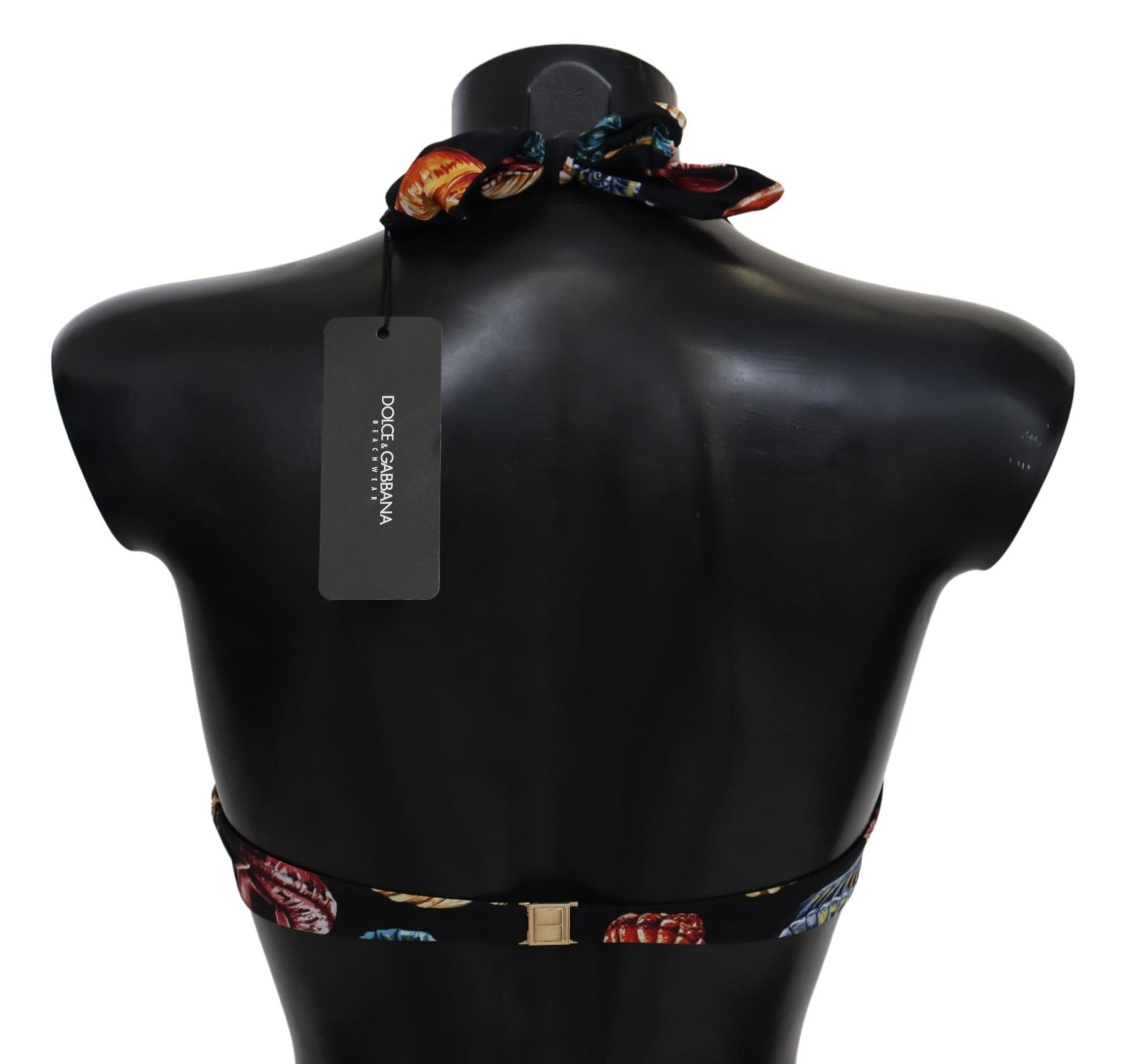 Black Seashells Print Halter Swimwear Bikini Tops - coffeewithmee2Dolce & GabbanaP4137S