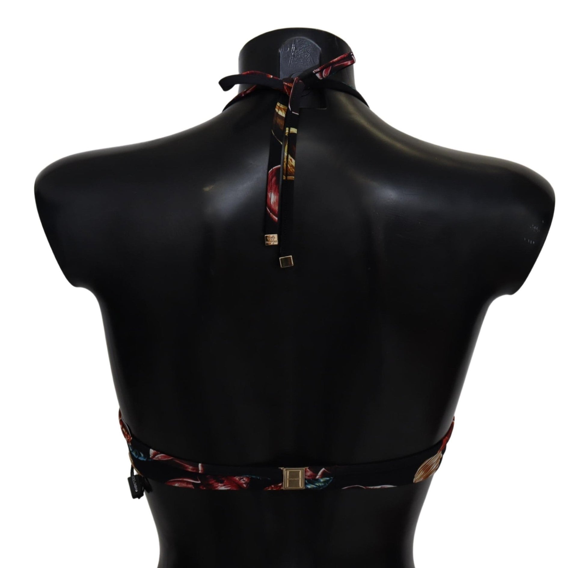 Black Seashells Print Halter Swimwear Bikini Tops - coffeewithmee2Dolce & GabbanaP4139S