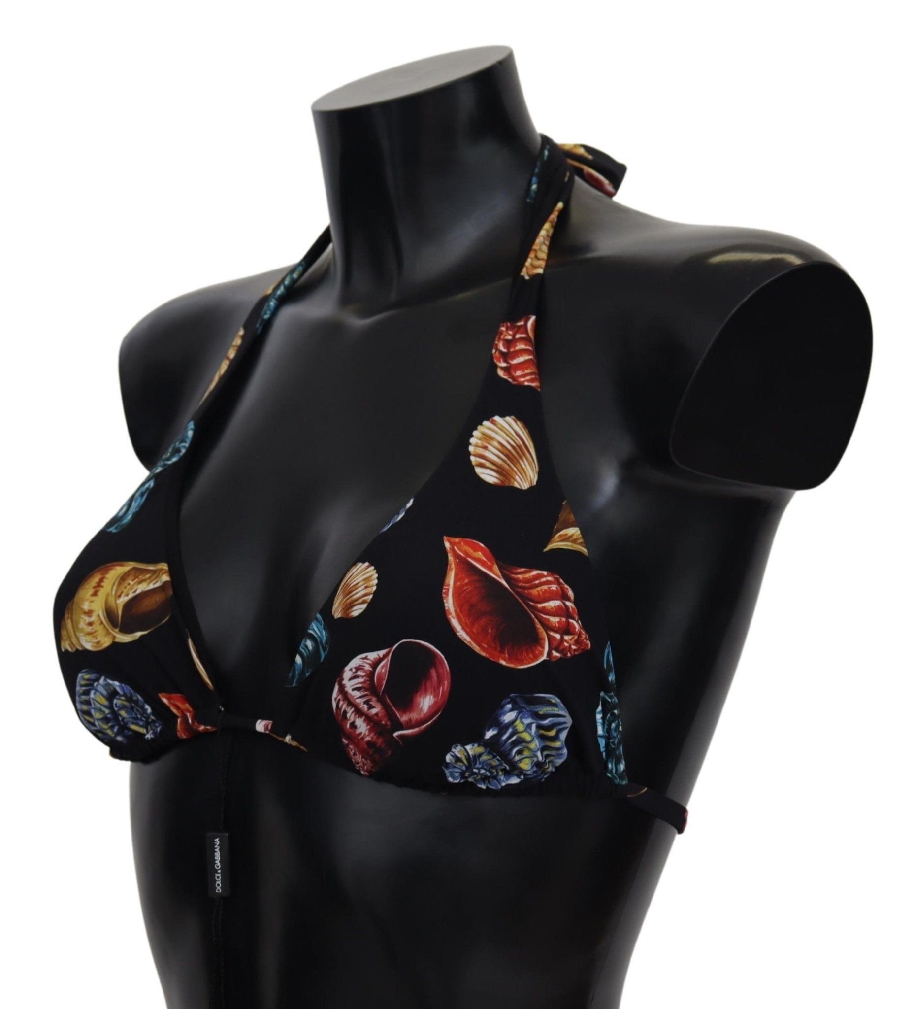 Black Seashells Print Halter Swimwear Bikini Tops - coffeewithmee2Dolce & GabbanaP4140S