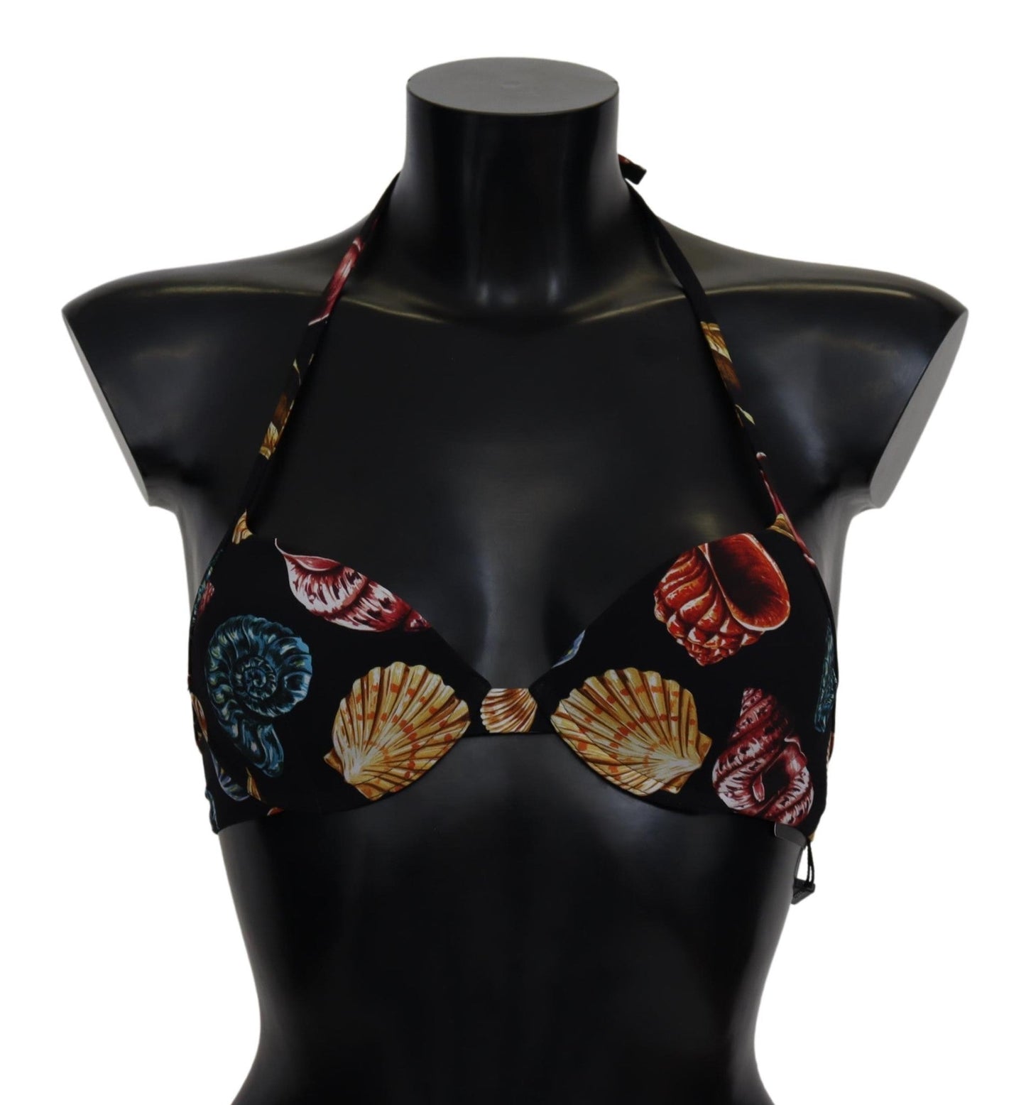 Black Seashells Print Halter Swimwear Bikini Tops - coffeewithmee2Dolce & GabbanaP4139S