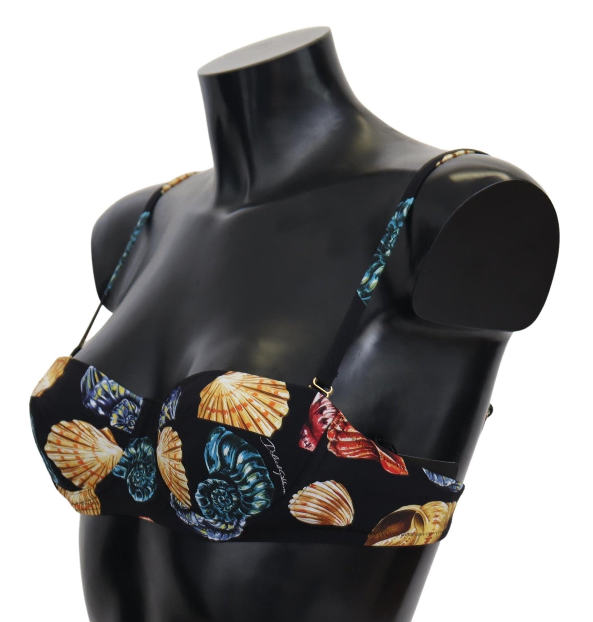 Black Seashells Print Women Swimwear Bikini Tops - coffeewithmee2Dolce & GabbanaP4138S