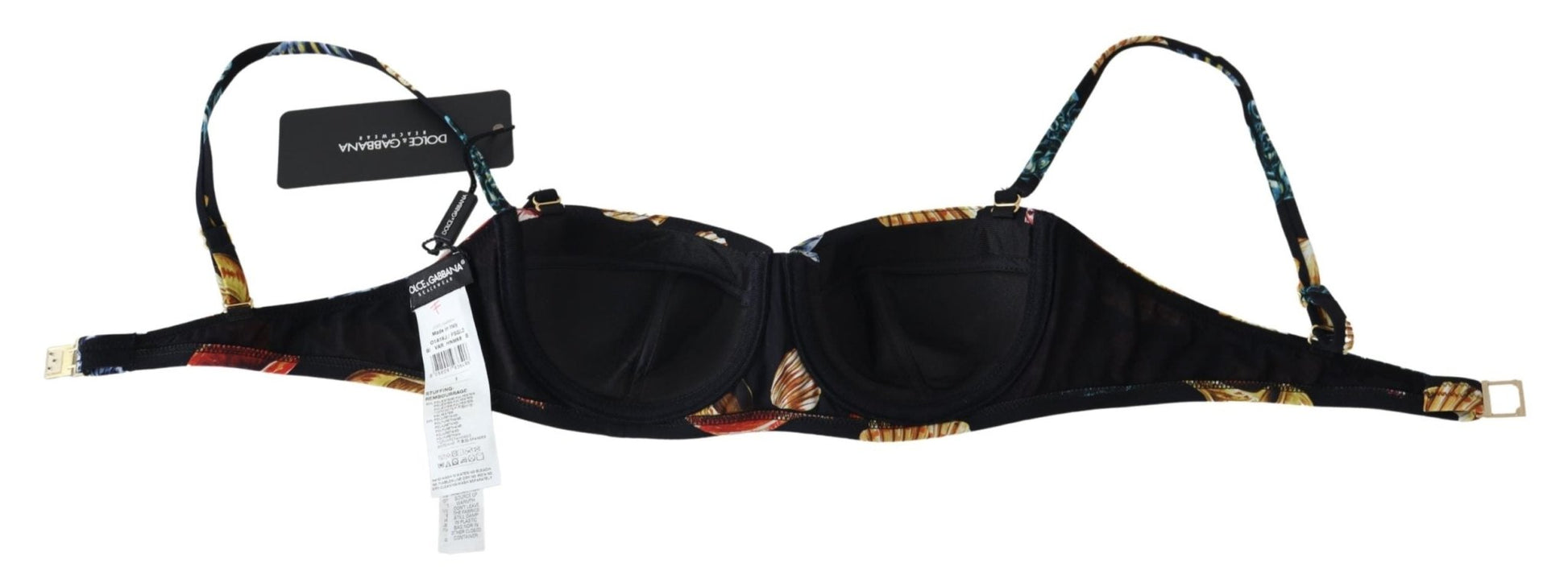 Black Seashells Print Women Swimwear Bikini Tops - coffeewithmee2Dolce & GabbanaP4138S