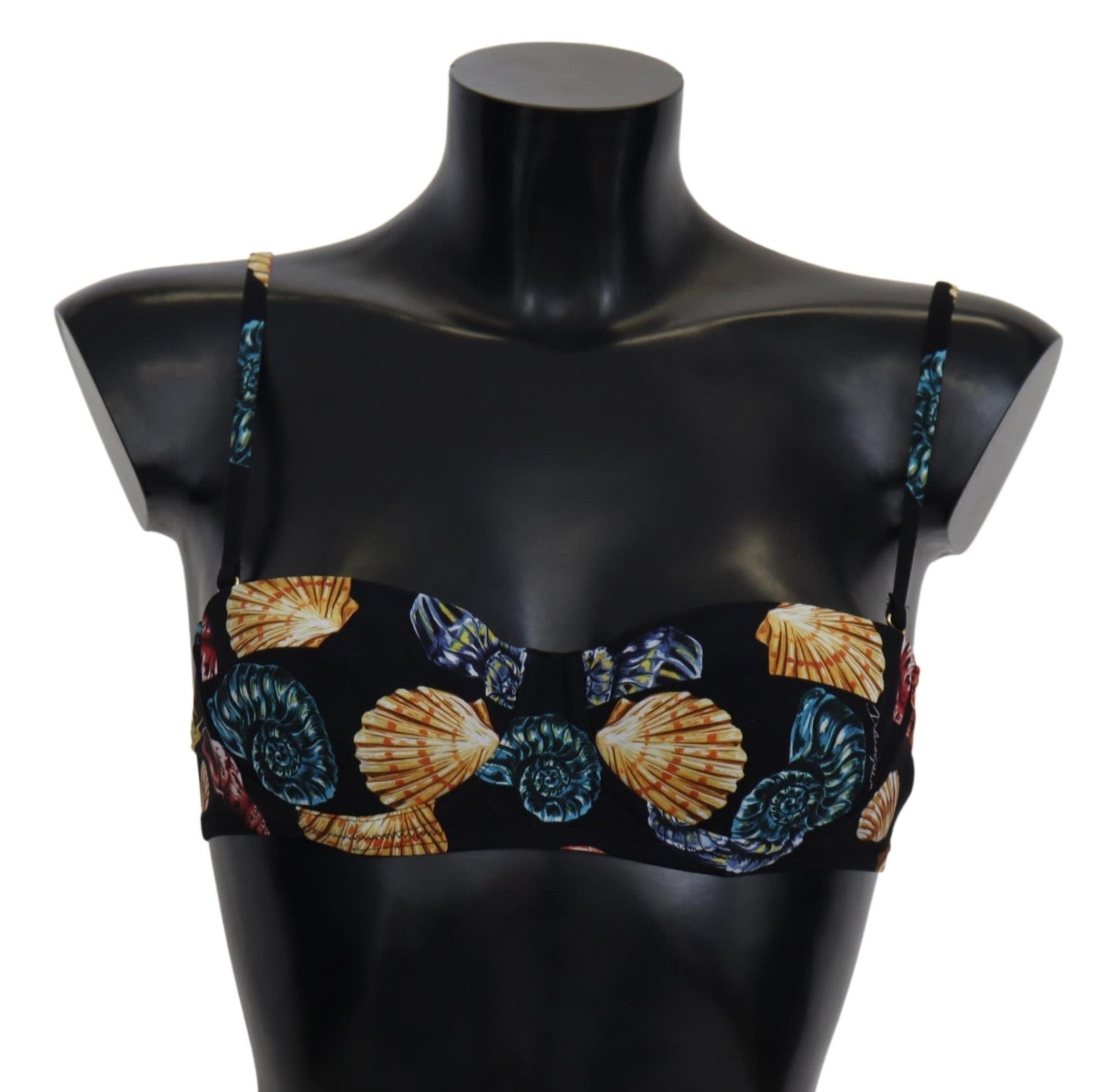 Black Seashells Print Women Swimwear Bikini Tops - coffeewithmee2Dolce & GabbanaP4138S