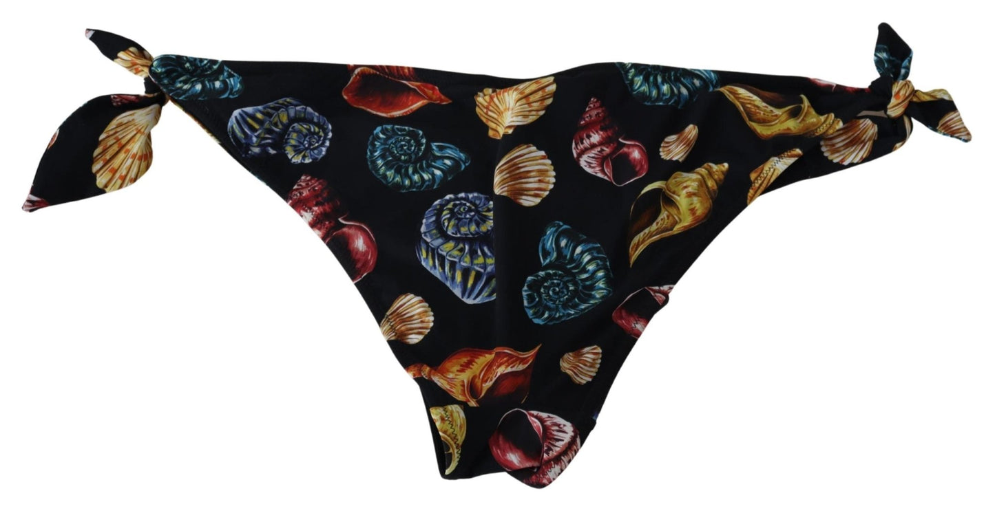Black Seashells Swimwear Beachwear Bikini Bottom - coffeewithmee2Dolce & GabbanaP3942S