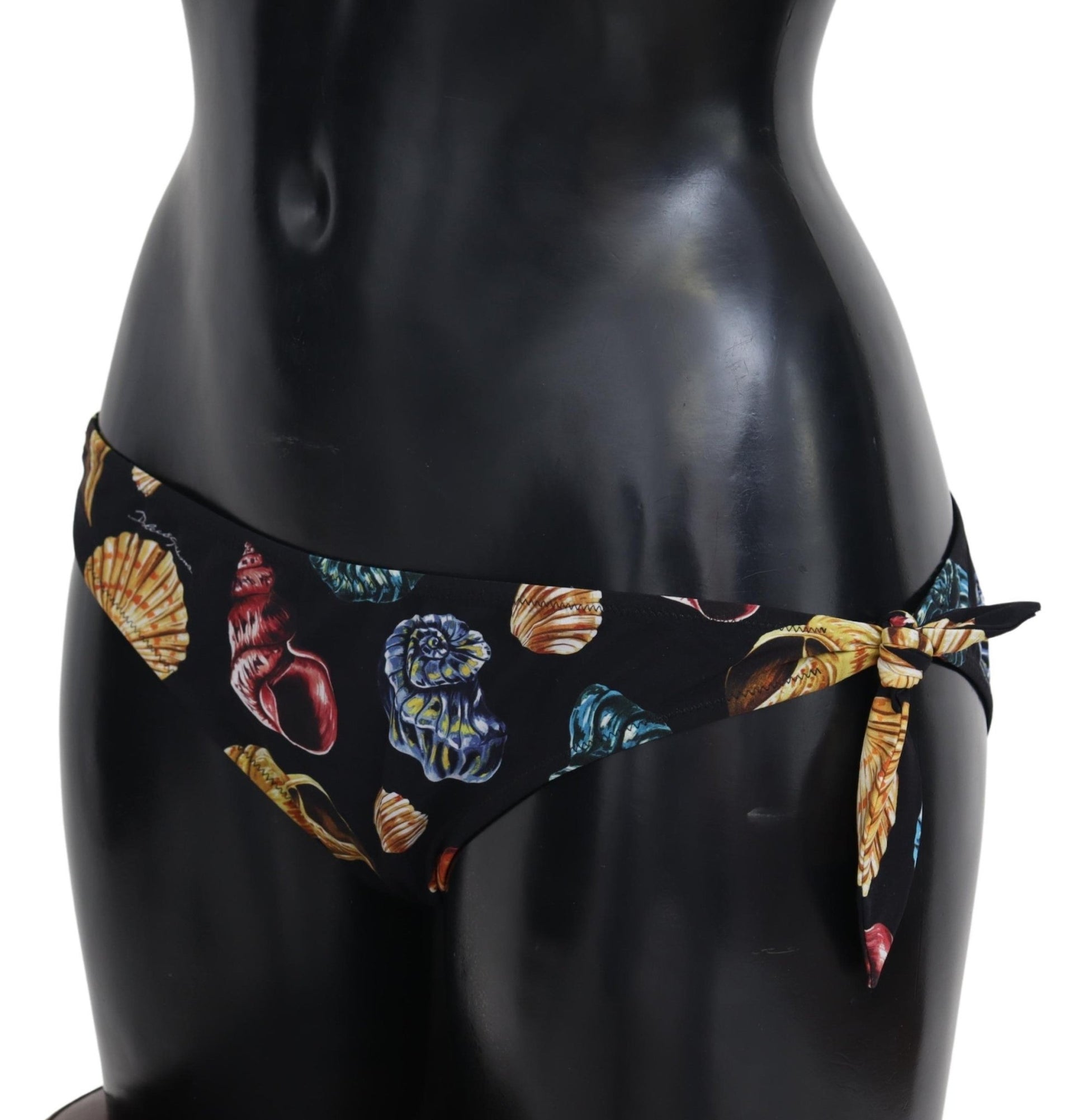 Black Seashells Swimwear Beachwear Bikini Bottom - coffeewithmee2Dolce & GabbanaP3942S