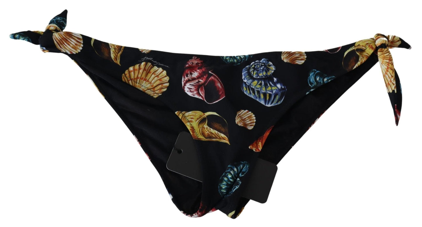 Black Seashells Swimwear Beachwear Bikini Bottom - coffeewithmee2Dolce & GabbanaP3942S