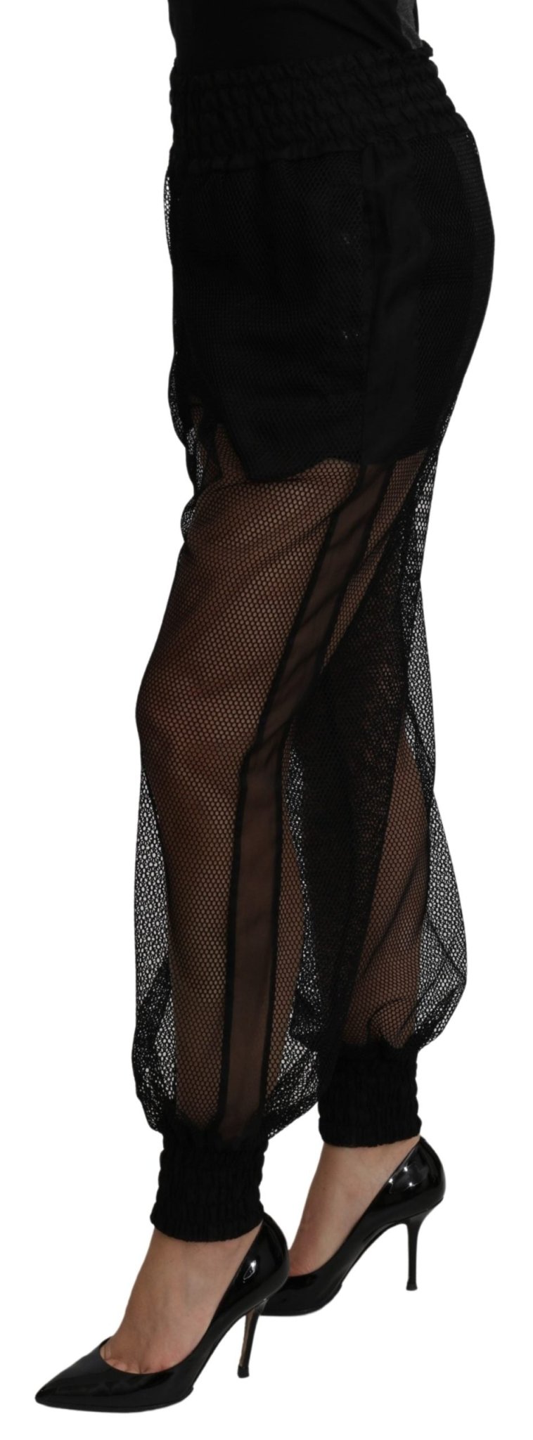 Black See Through Jogger Polyester Pants - coffeewithmee2Dolce & GabbanaP3220S