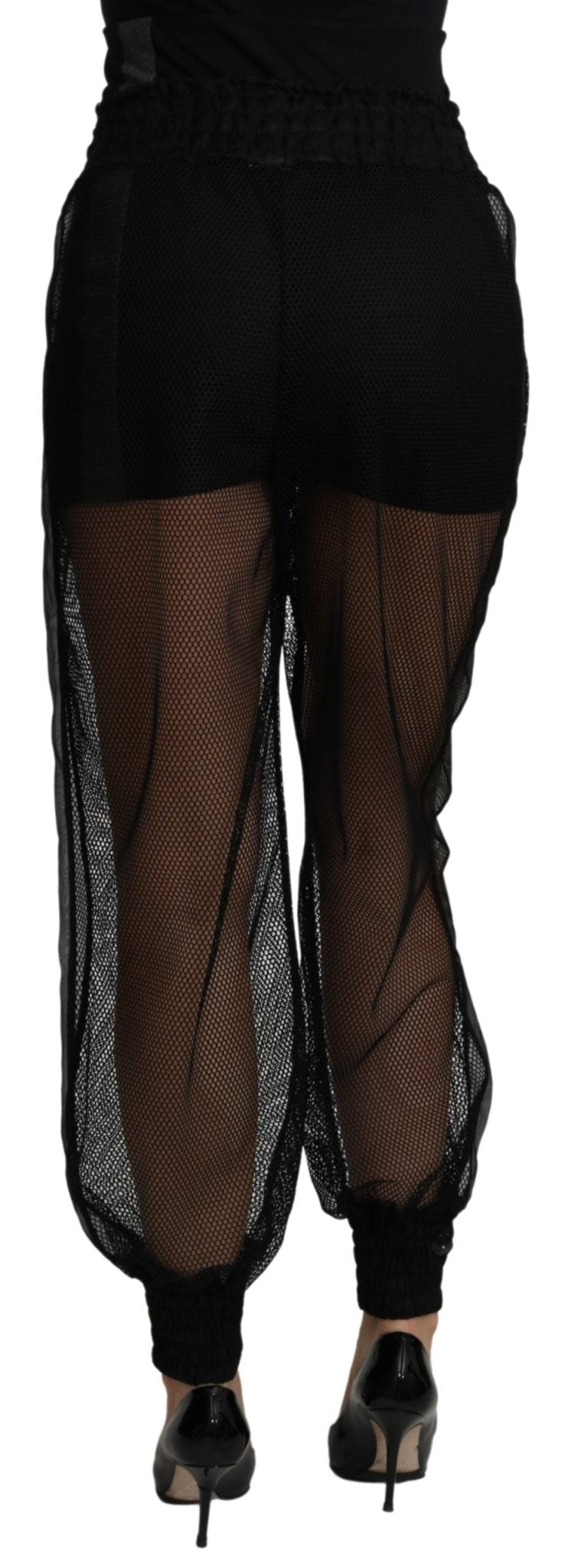 Black See Through Jogger Polyester Pants - coffeewithmee2Dolce & GabbanaP3220S