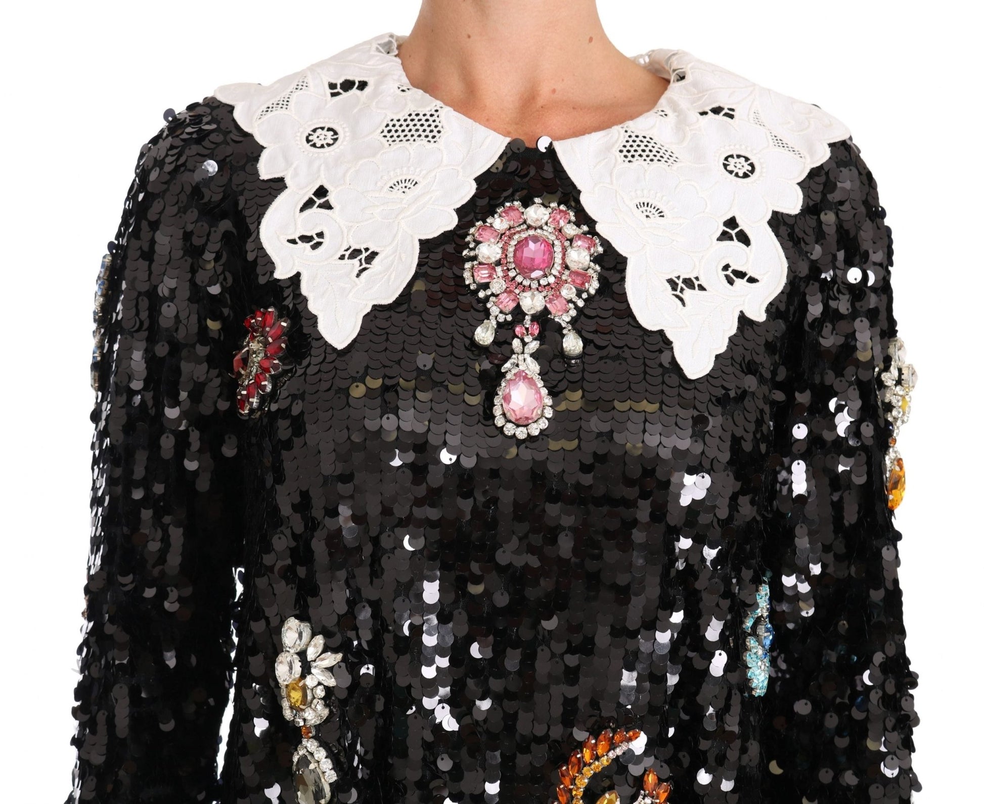 Black Sequined Crystal Fairy Tale Dress - coffeewithmee2Dolce & GabbanaP1401S