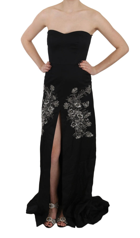 Black Sequined Flare Ball Gown Dress - coffeewithmee2John RichmondP2414S