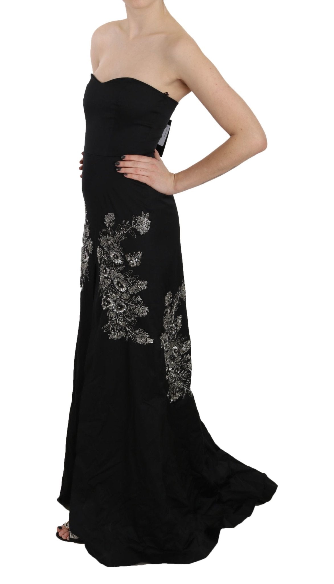 Black Sequined Flare Ball Gown Dress - coffeewithmee2John RichmondP2414S
