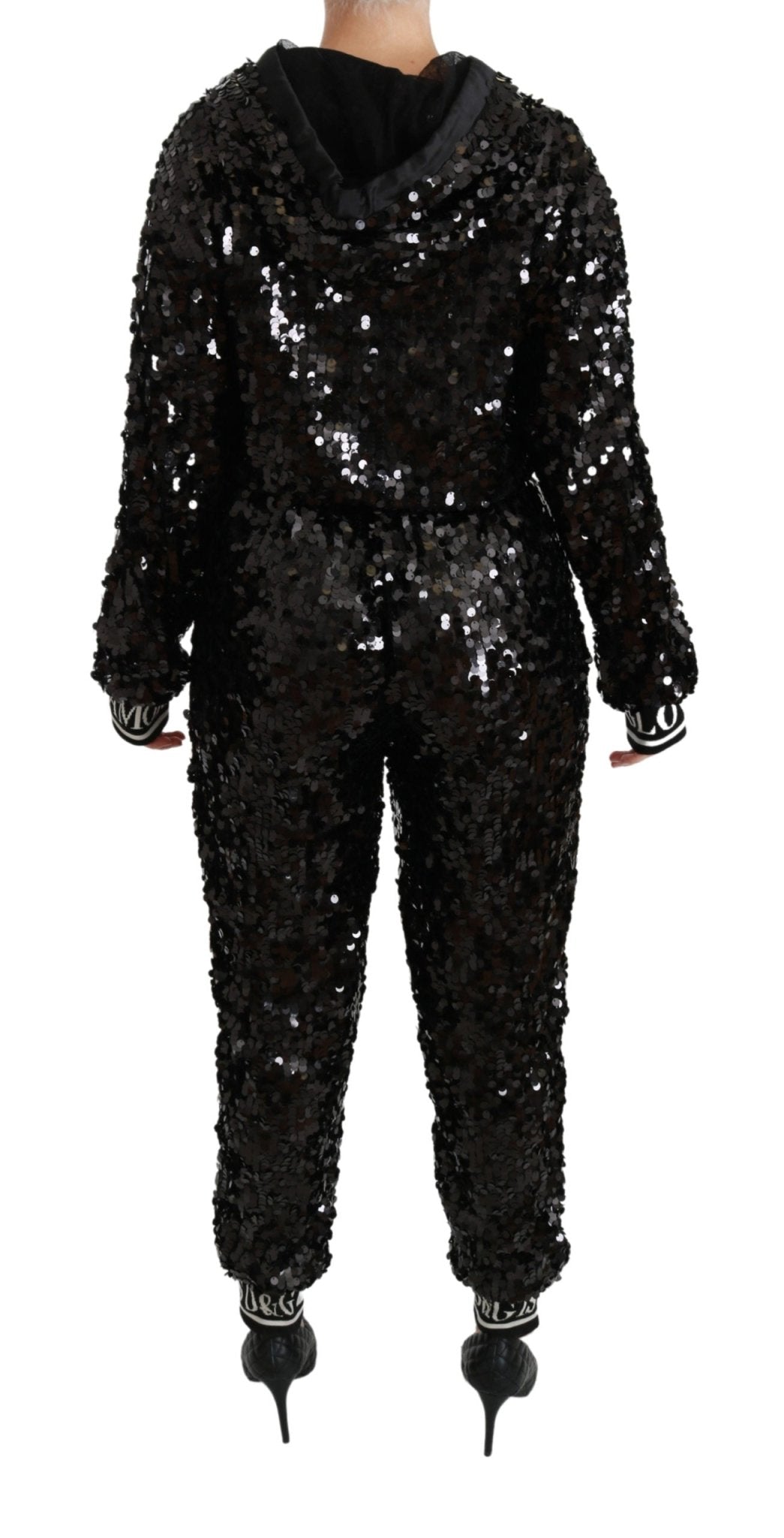 Black Sequined Hooded Sweater Dress Jumpsuit - coffeewithmee2Dolce & GabbanaP2857S