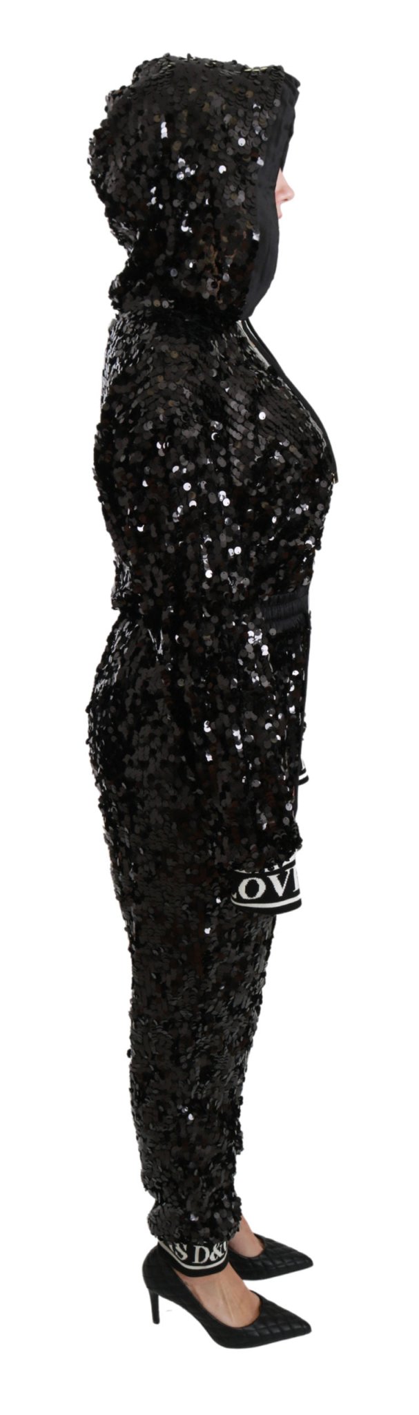 Black Sequined Hooded Sweater Dress Jumpsuit - coffeewithmee2Dolce & GabbanaP2857S