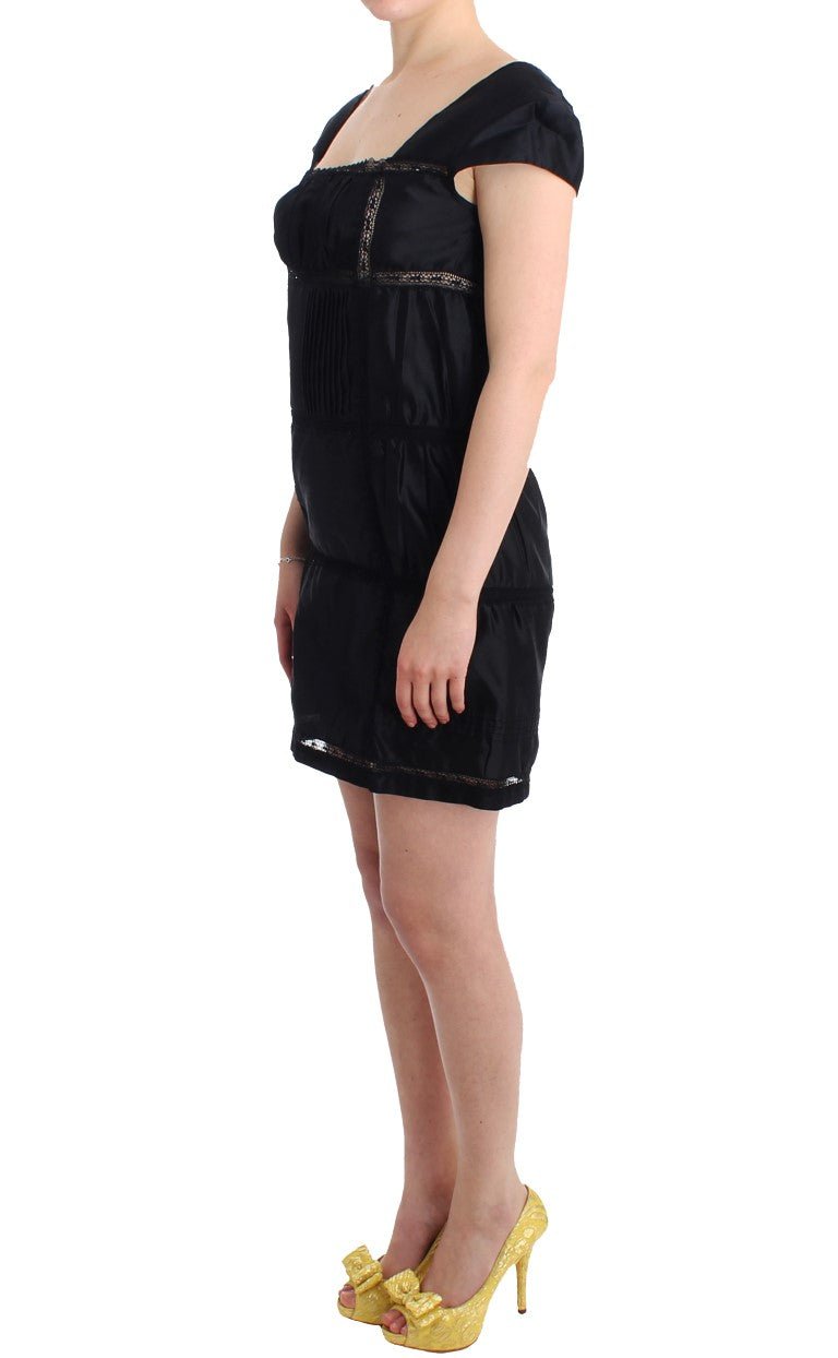 Black Shift Sheath Dress Short Sleeve - coffeewithmee2Ermanno ScervinoP1089S