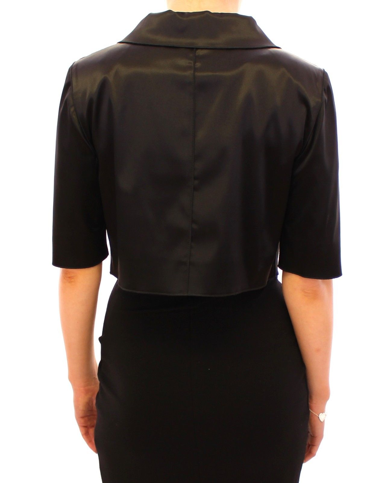 Black Shiny Stretch Bolero Shrug Jacket - coffeewithmee2Dolce & GabbanaP0774S
