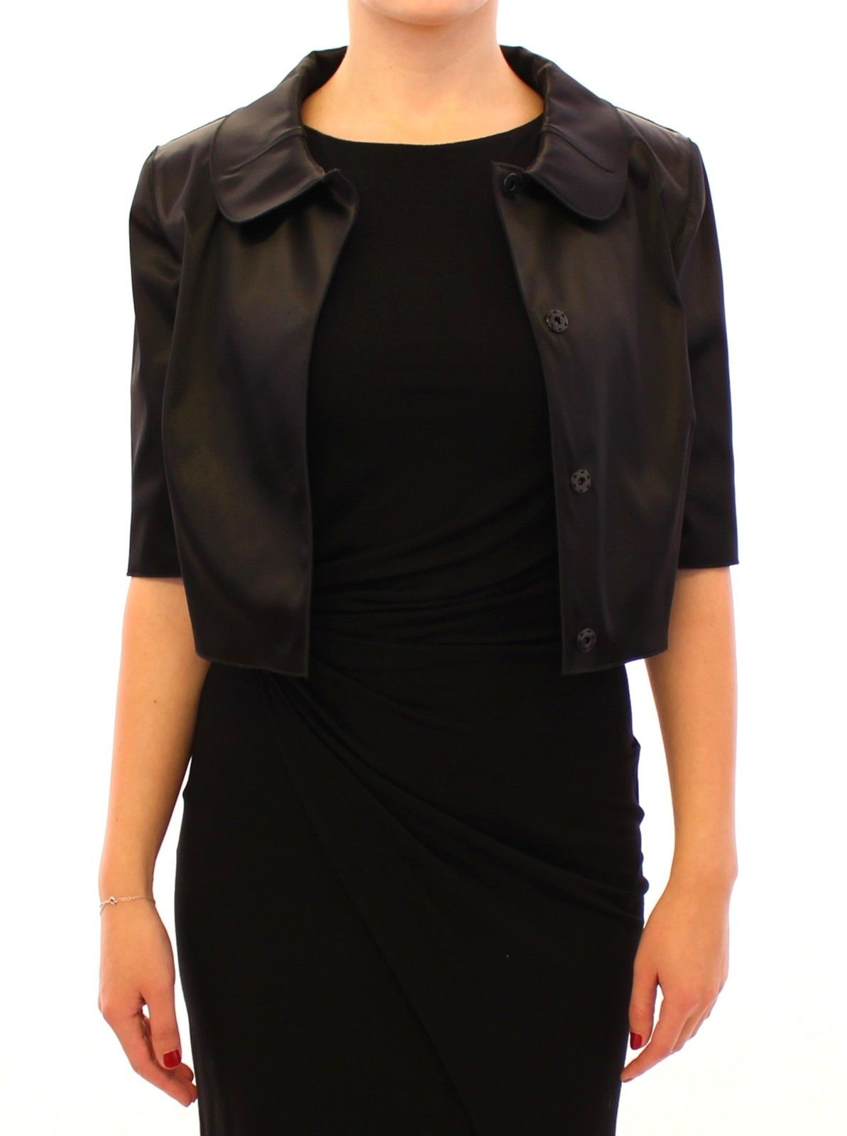 Black Shiny Stretch Bolero Shrug Jacket - coffeewithmee2Dolce & GabbanaP0774S