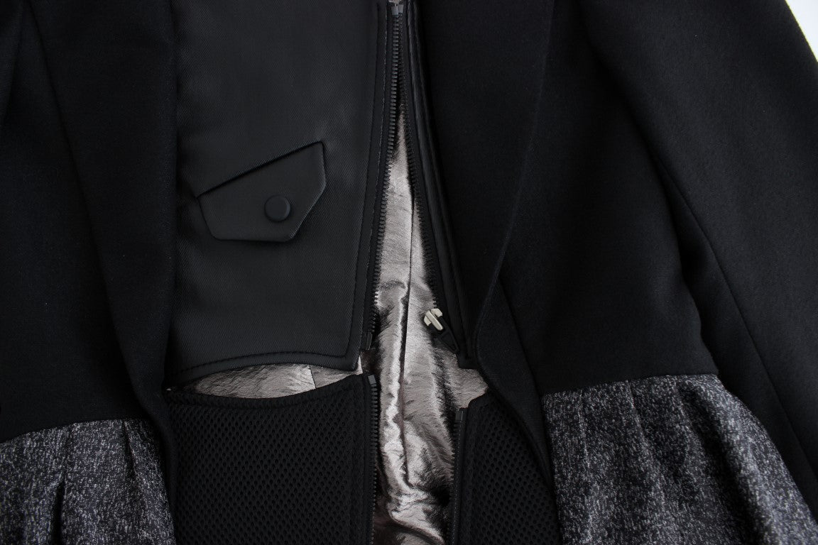 Black Short Blazer Coat Biker Jacket - coffeewithmee2KAALE SUKTAEP1186S