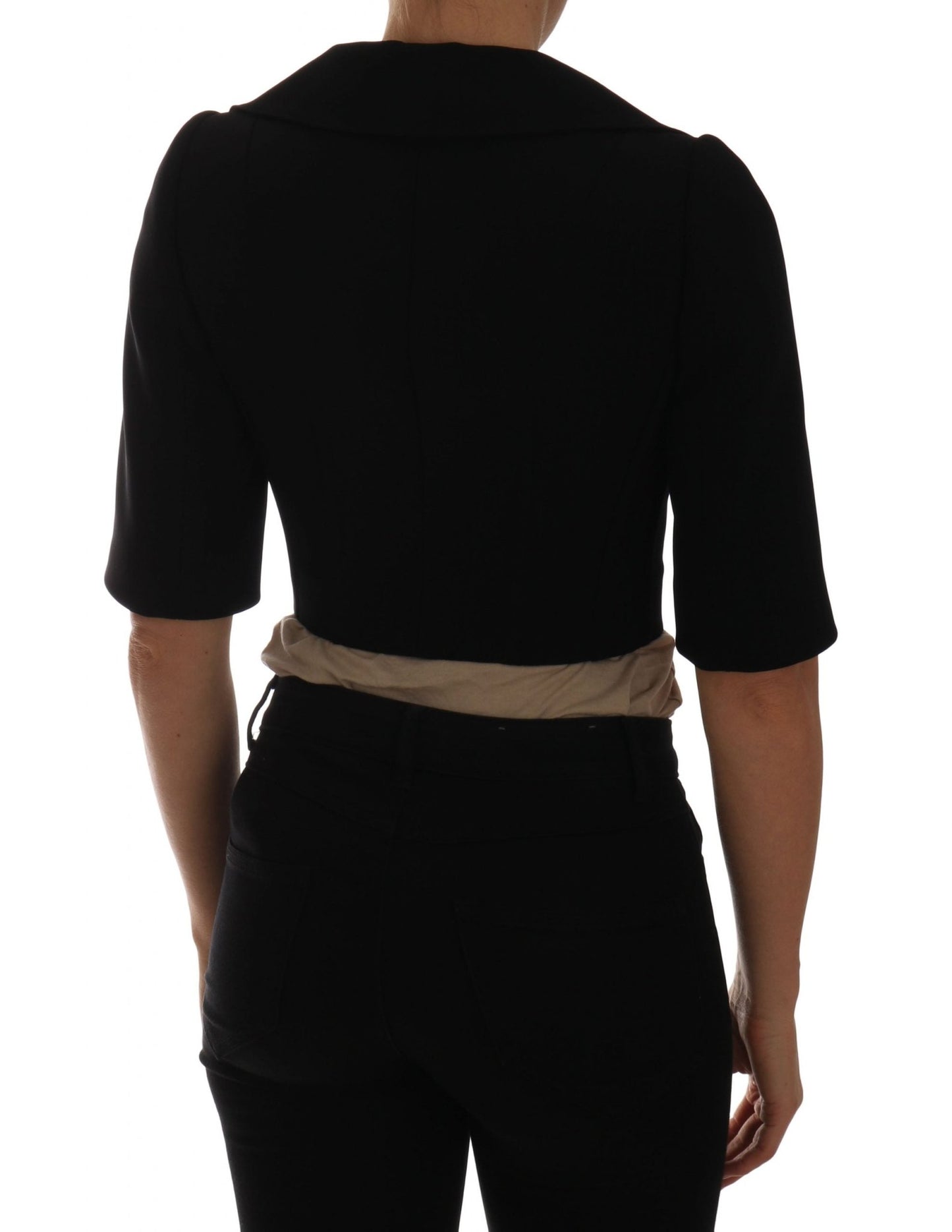 Black Short Croped Jacket Blazer - coffeewithmee2Dolce & GabbanaP1428S
