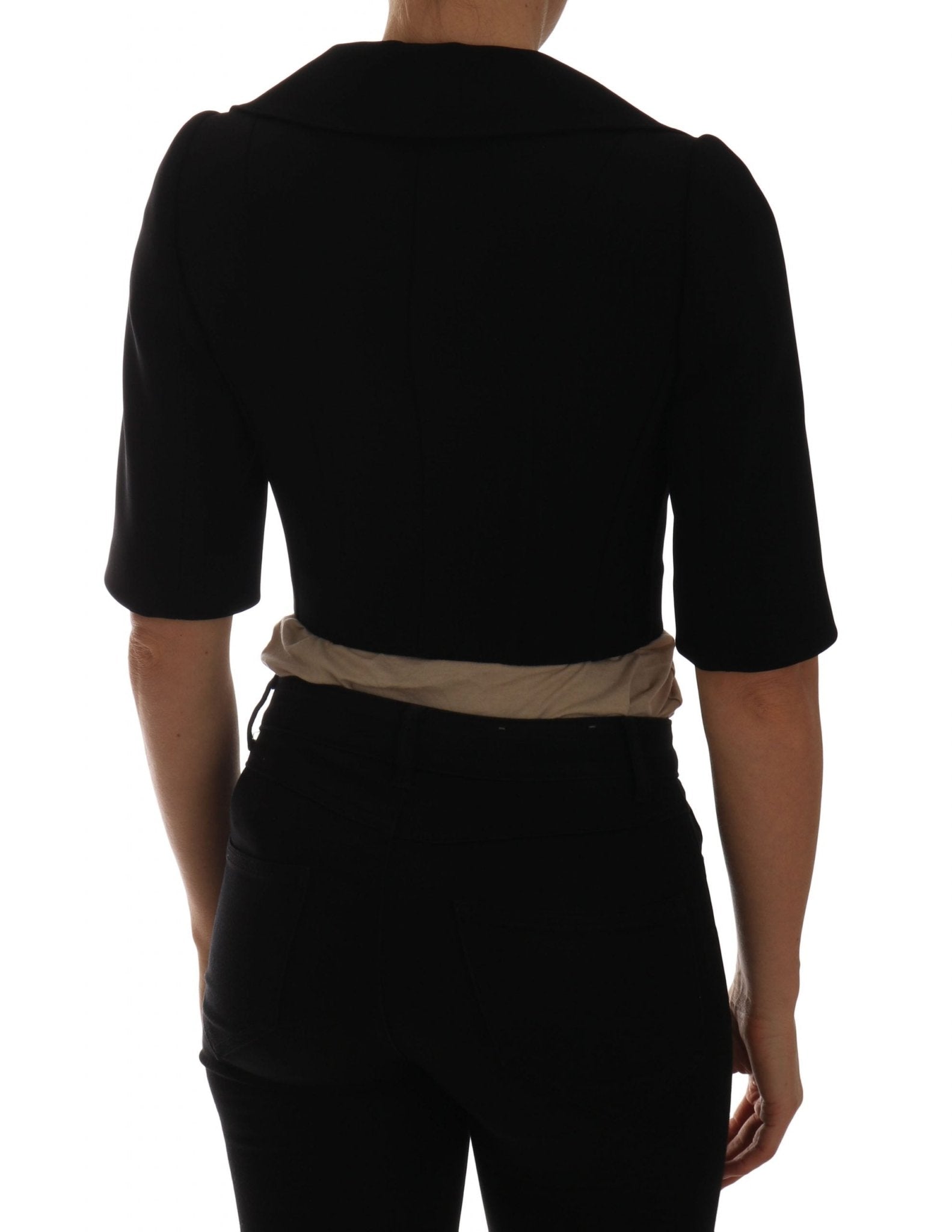 Black Short Croped Jacket Blazer - coffeewithmee2Dolce & GabbanaP1428S