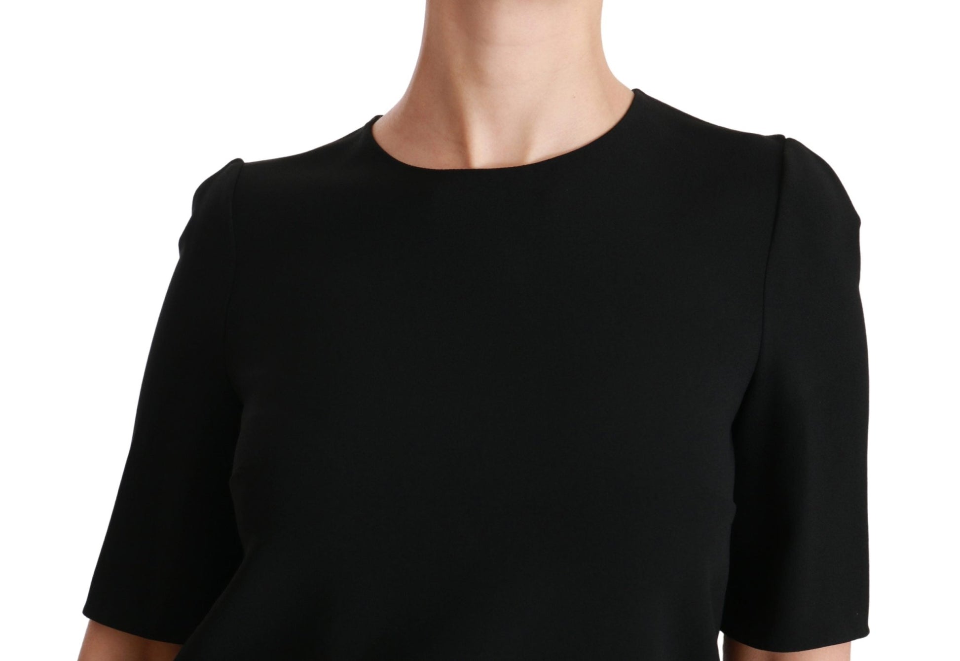 Black Short Sleeve Casual Top Stretch Blouse - coffeewithmee2Dolce & GabbanaP2887S