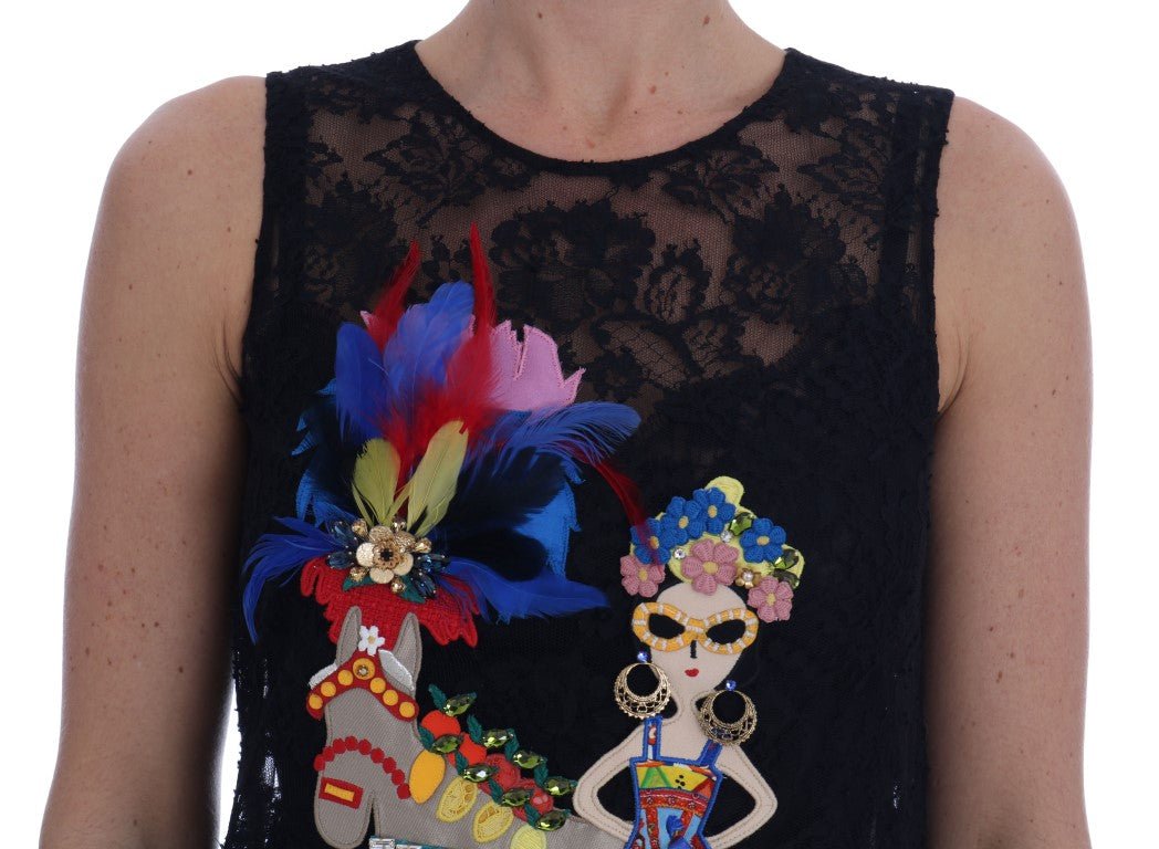 Black Sicily Embroidered Lace Blouse - coffeewithmee2Dolce & GabbanaP1310S