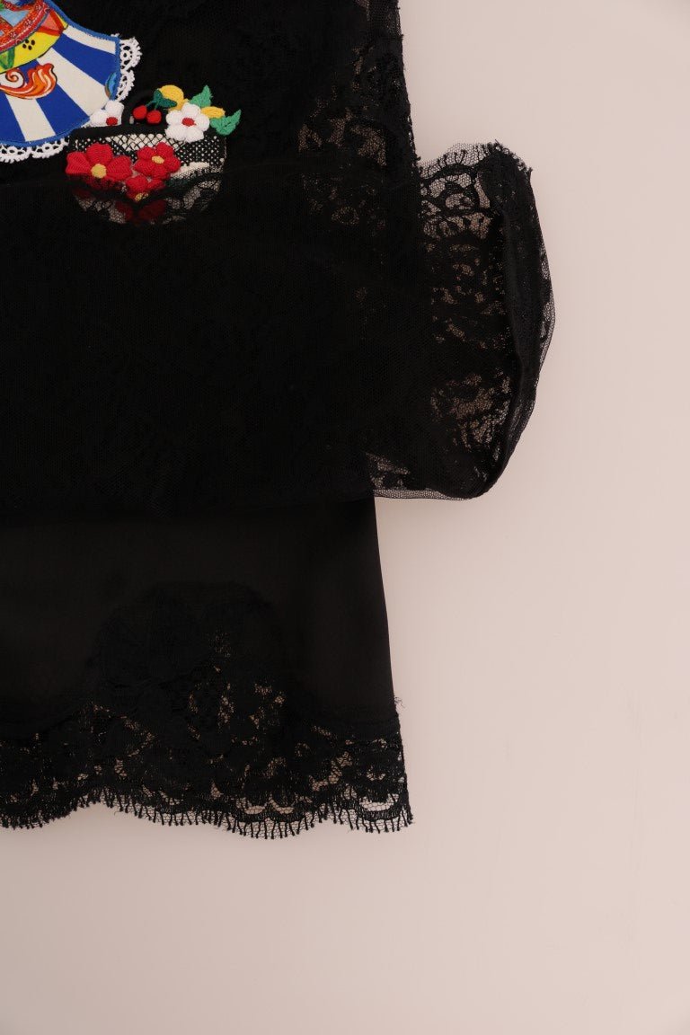 Black Sicily Embroidered Lace Blouse - coffeewithmee2Dolce & GabbanaP1310S