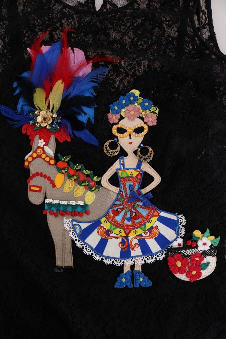 Black Sicily Embroidered Lace Blouse - coffeewithmee2Dolce & GabbanaP1310S