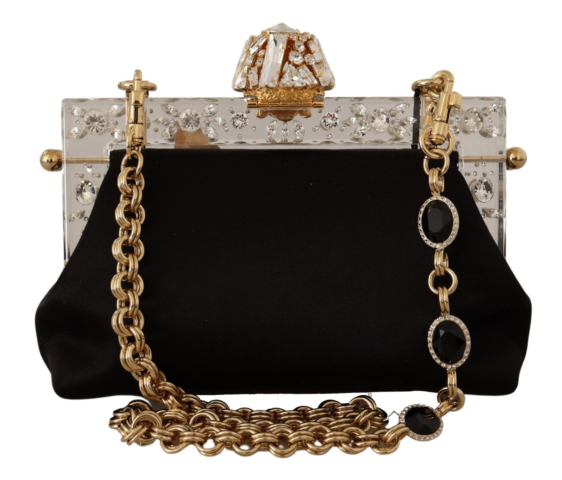 Black Silk Floral Crystal Clutch Evening VANDA Bag - coffeewithmee2Dolce & GabbanaP0393S