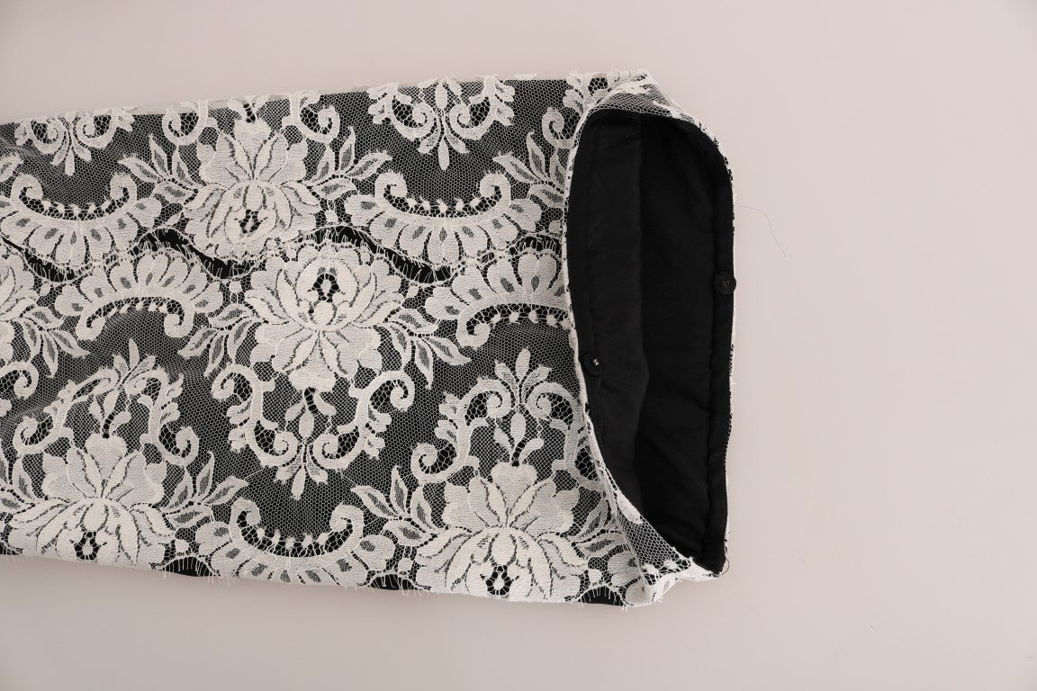 Black Silk Floral Lace Kaftan Dress - coffeewithmee2Dolce & GabbanaP1312S