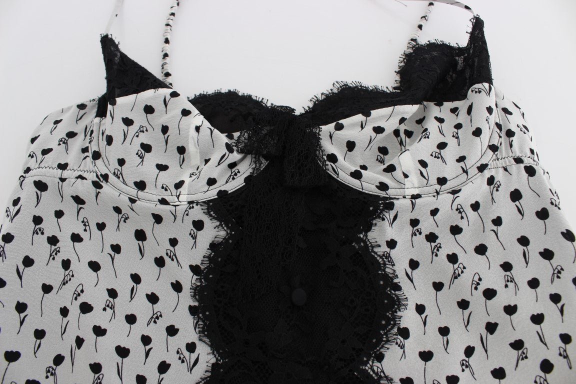 Black Silk Lace Babydoll Lingerie Top - coffeewithmee2Dolce & GabbanaP1160S