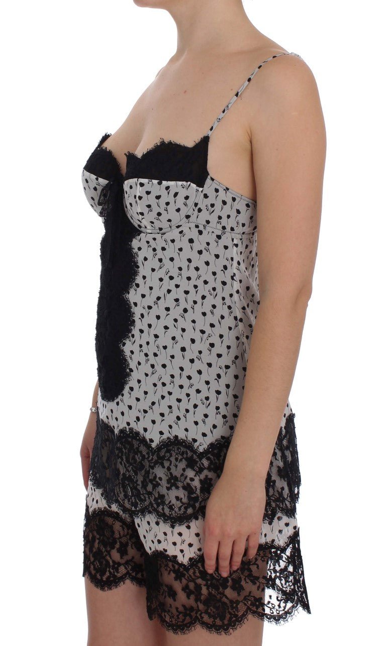 Black Silk Lace Babydoll Lingerie Top - coffeewithmee2Dolce & GabbanaP1160S