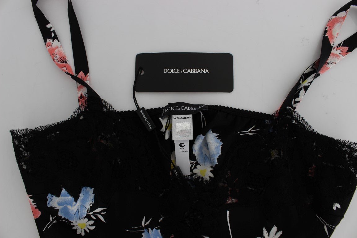 Black Silk Lace Chemise Lingerie Top - coffeewithmee2Dolce & GabbanaP1148S