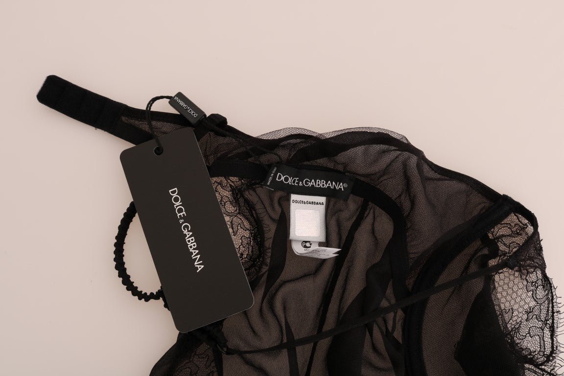 Black Silk Lace Chemise Lingerie Top - coffeewithmee2Dolce & GabbanaP2026S