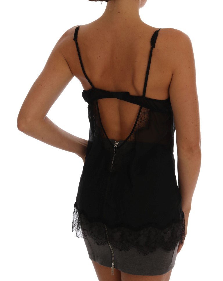Black Silk Lace Chemise Lingerie Top - coffeewithmee2Dolce & GabbanaP2026S