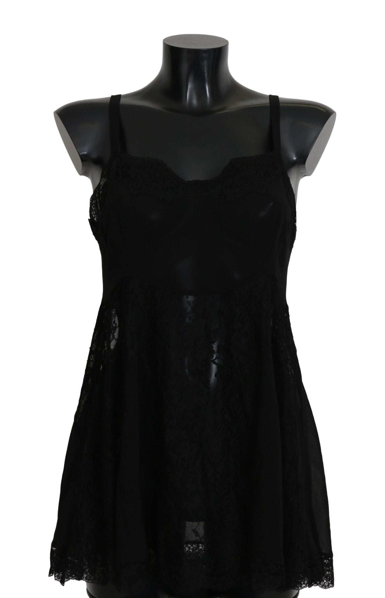 Black Silk Lace Dress Lingerie Chemisole - coffeewithmee2Dolce & GabbanaP1592S
