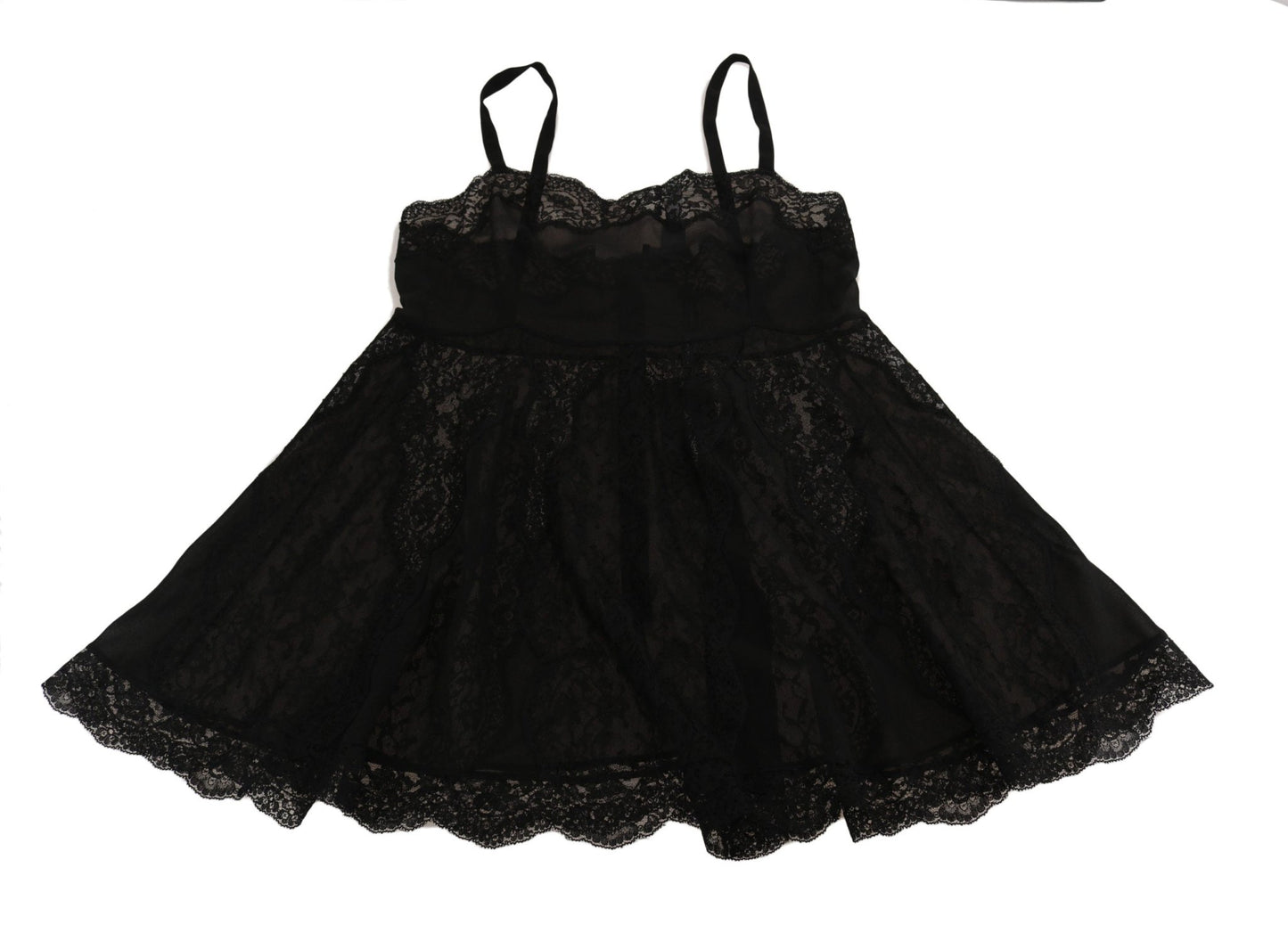 Black Silk Lace Dress Lingerie Chemisole - coffeewithmee2Dolce & GabbanaP1592S