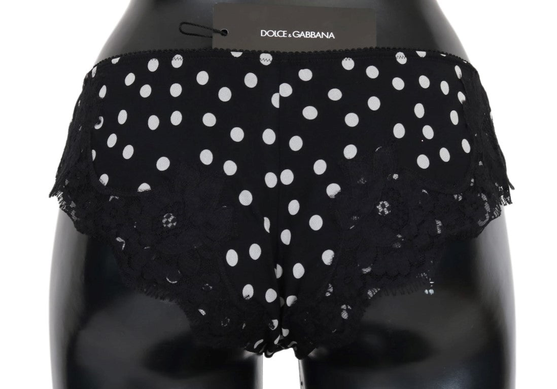 Black Silk Lace Stretch Underwear Bottoms - coffeewithmee2Dolce & GabbanaP2156S
