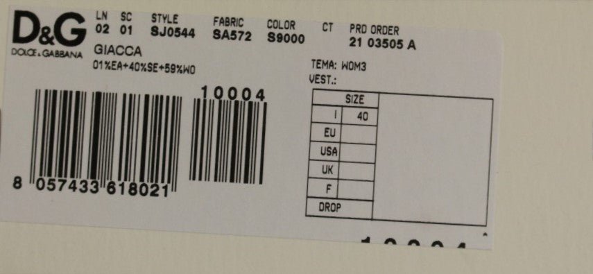 Black Silk Scarf Back Blazer Jacket - coffeewithmee2Dolce & GabbanaP1200S