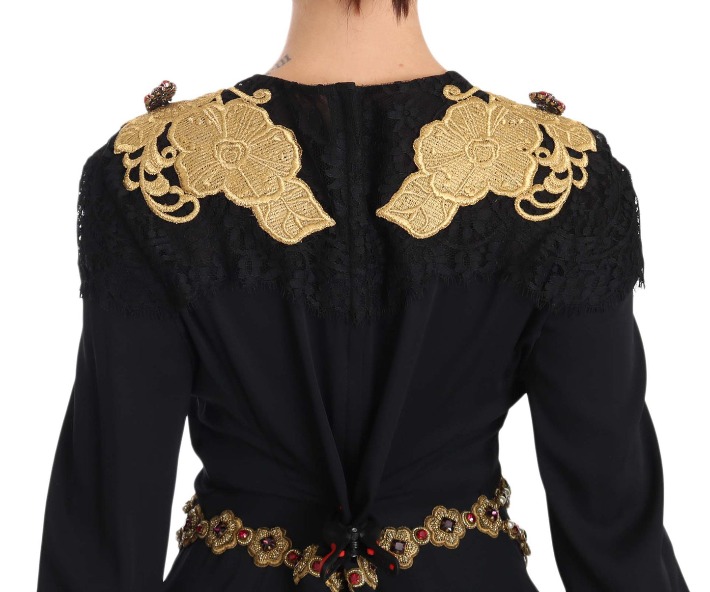 Black Silk Stretch Gold Crystal Dress - coffeewithmee2Dolce & GabbanaP1405S