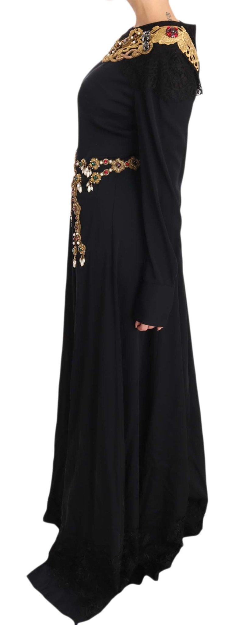 Black Silk Stretch Gold Crystal Dress - coffeewithmee2Dolce & GabbanaP1405S