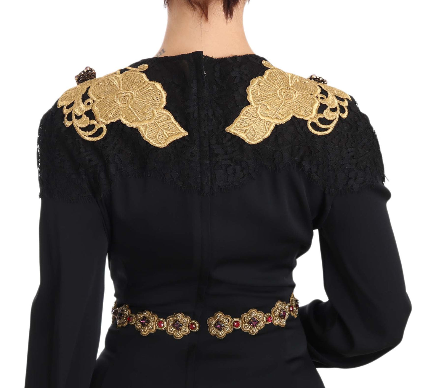 Black Silk Stretch Gold Crystal Dress - coffeewithmee2Dolce & GabbanaP1405S