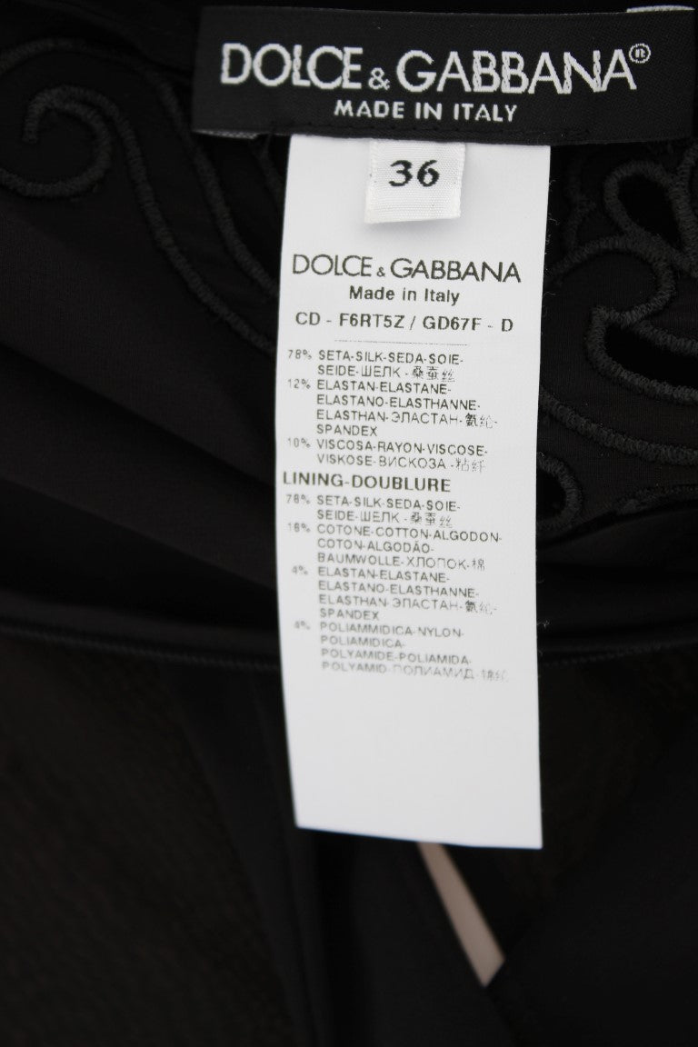 Black Silk Stretch Sheath Dress - coffeewithmee2Dolce & GabbanaP1798S