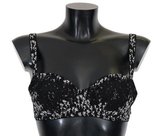 Black Silk White Lace Stretch Underwear Bra - coffeewithmee2Dolce & GabbanaP2155S