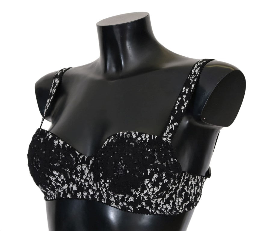 Black Silk White Lace Stretch Underwear Bra - coffeewithmee2Dolce & GabbanaP2155S