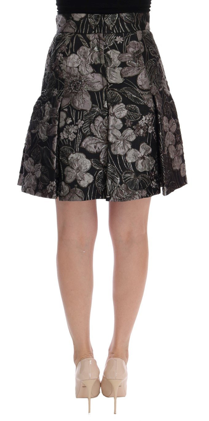 Black Silver Brocade Floral Skirt - coffeewithmee2Dolce & GabbanaP1999S