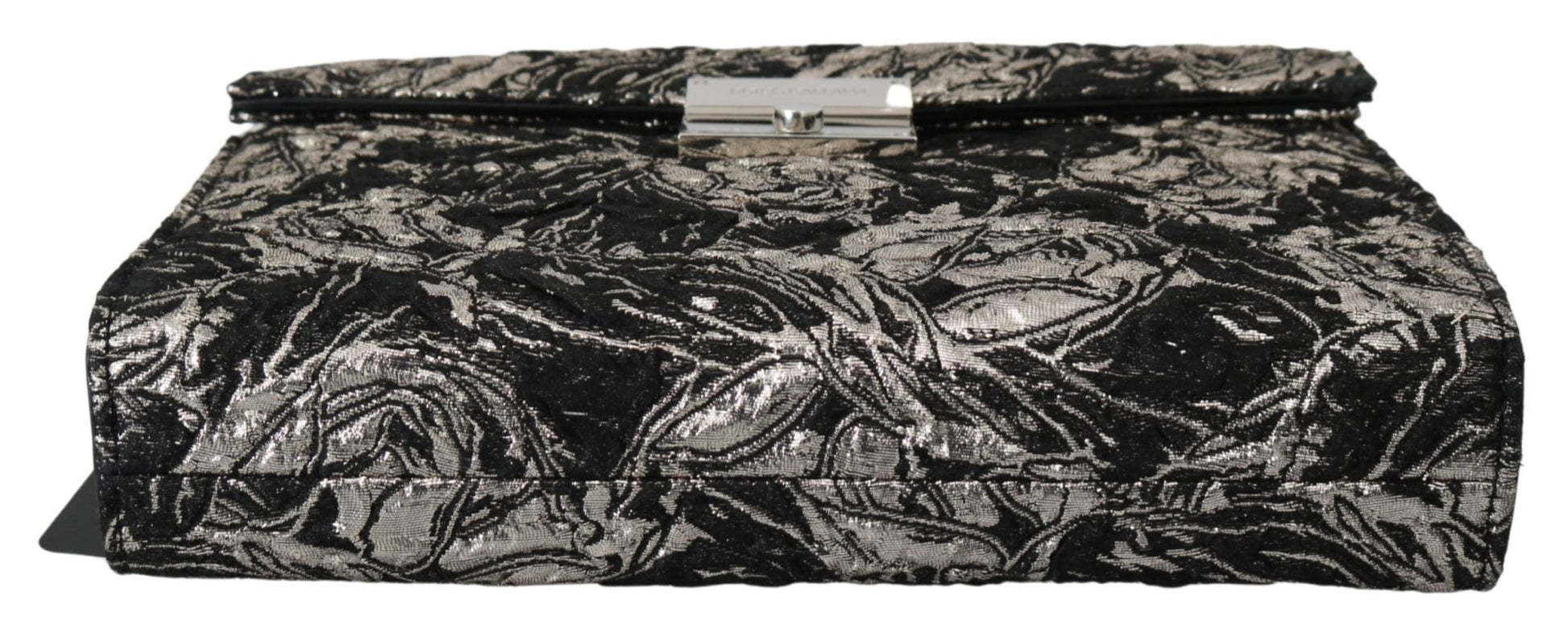 Black Silver Jacquard Leather Document Briefcase Bag - coffeewithmee2Dolce & GabbanaP0118S