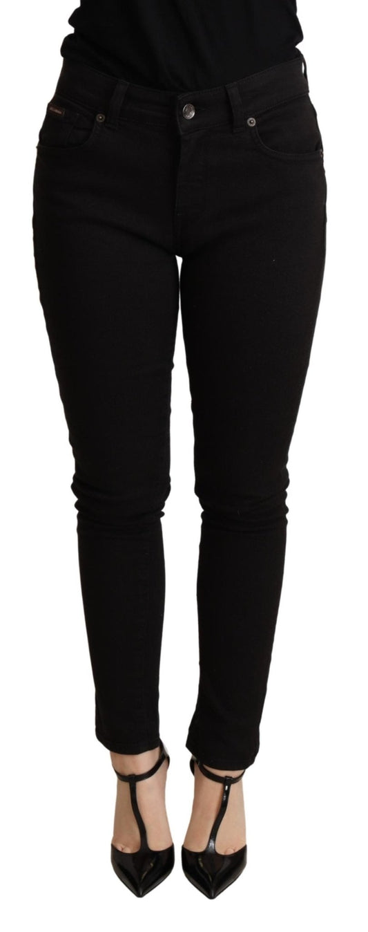 Black Skinny Denim Cotton Stretch Trouser - coffeewithmee2Dolce & GabbanaP5088S