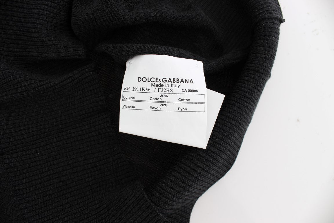 Black Sleeveless Crewneck Vest Pullover - coffeewithmee2Dolce & GabbanaP0916S