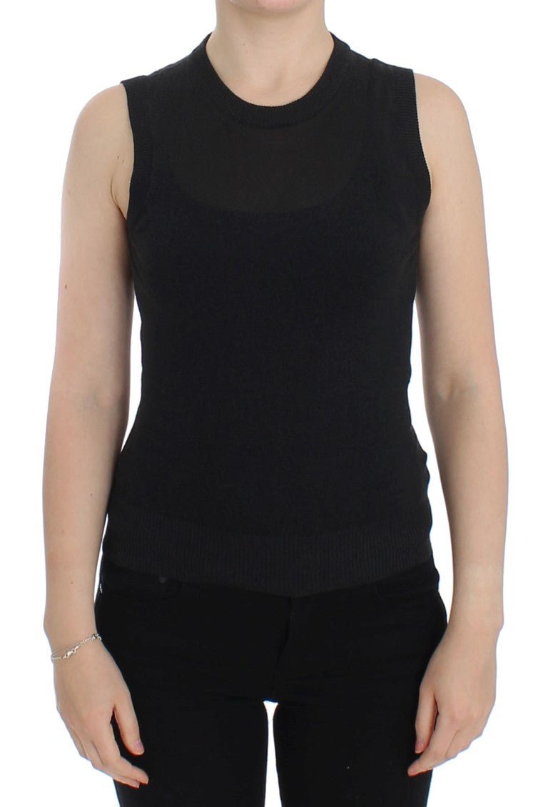 Black Sleeveless Crewneck Vest Pullover - coffeewithmee2Dolce & GabbanaP0916S
