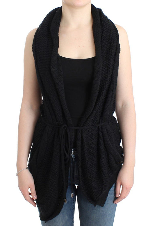 Black sleeveless knitted cardigan - coffeewithmee2Costume NationalP0693S